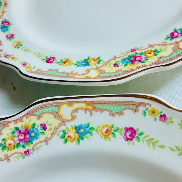 Vintage 10” Floral Porcelain Dinner Plates (Set of 2) - Picture 3 of 4